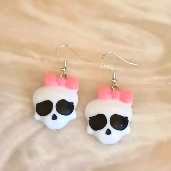 Cute Sugar Skull Handmade Earrings - Picture 1 of 3
